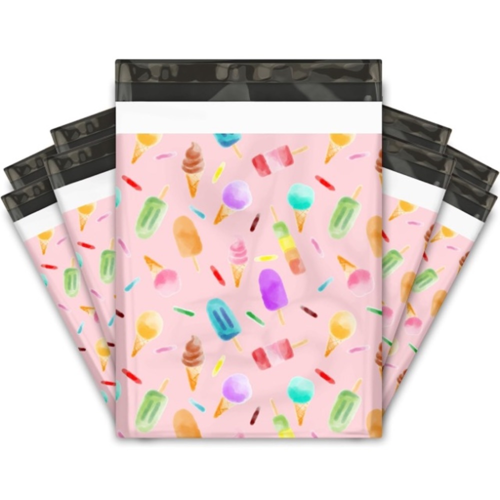 Set of 20 - 10”x13” Ice Cream Treats Poly Mailers - Picture 2 of 2